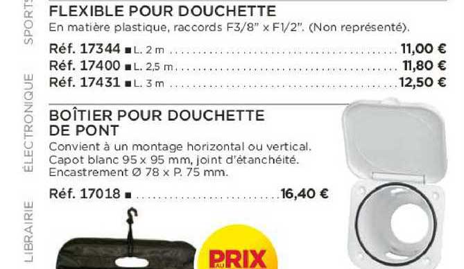 flexible pour douchette boîtier pour douchette de pont