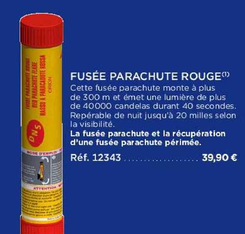 fusée parachute rouge