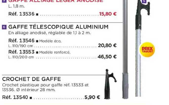 gaffe télescopique aluminium crochet de gaffe
