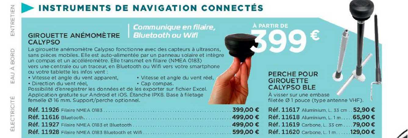 girouette anémomètre calypso perche pour girouette calypso ble