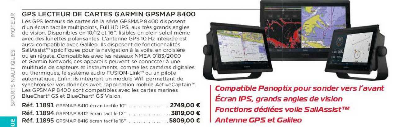 gps lecteur de cartes garmin gpsmap 8400