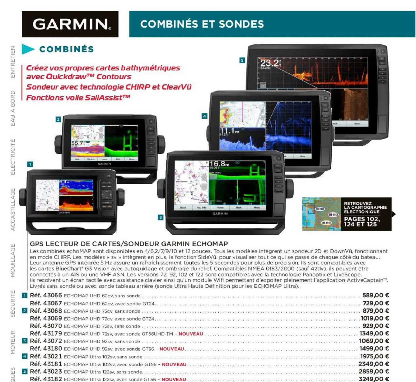 gps lecteur de cartes sondeur gamin echomap