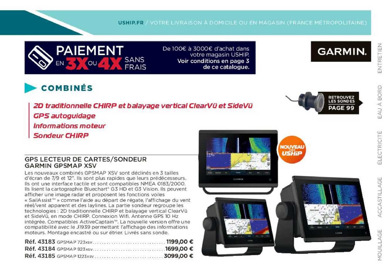 gps lecteur de cartes sondeur garmin gpsmap xsv