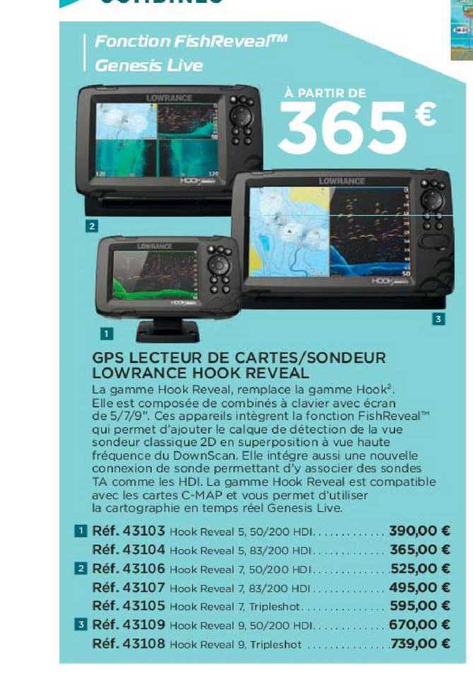 gps lecteur de cartes sondeur lowrance hook reveal