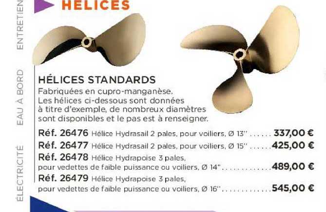 hélices standards