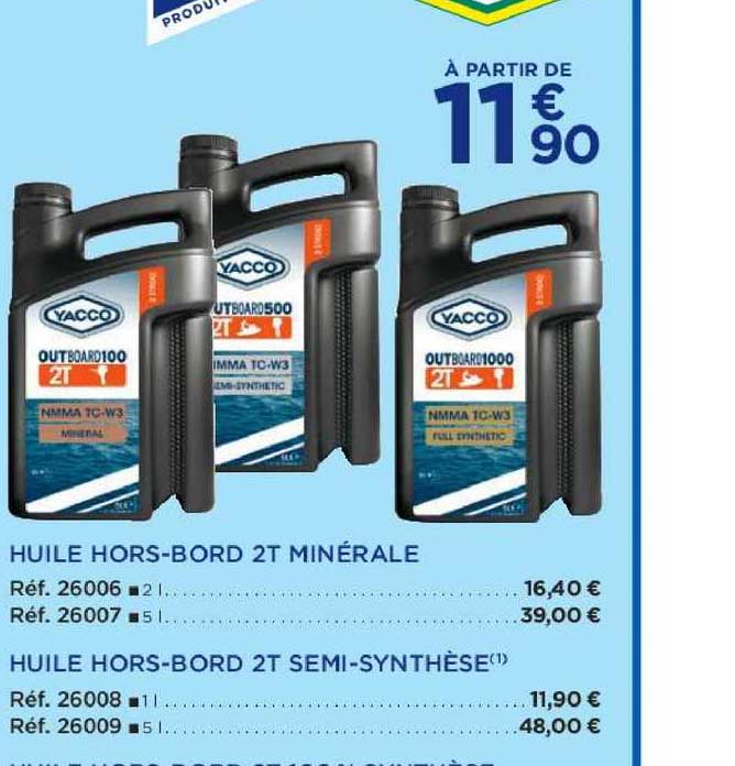 huile hors-bord 2t minérale huile hors-bord 2t semi-synthèse