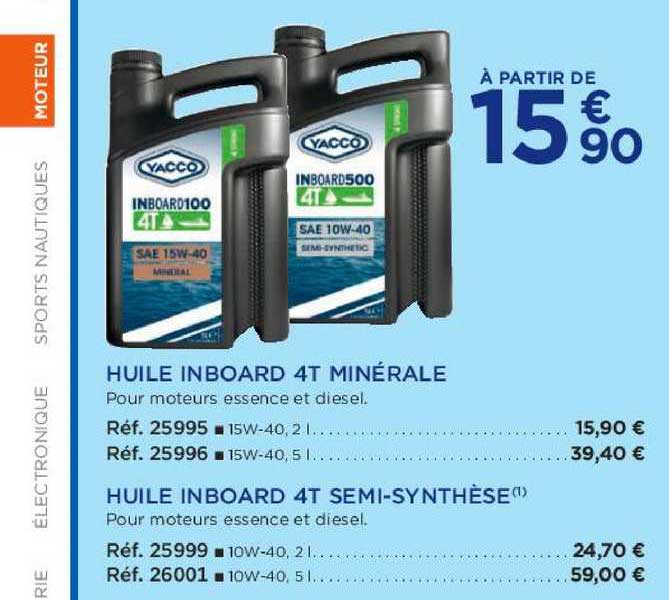 huile inboard 4t minérale huile inboard 4t semi-synthèse