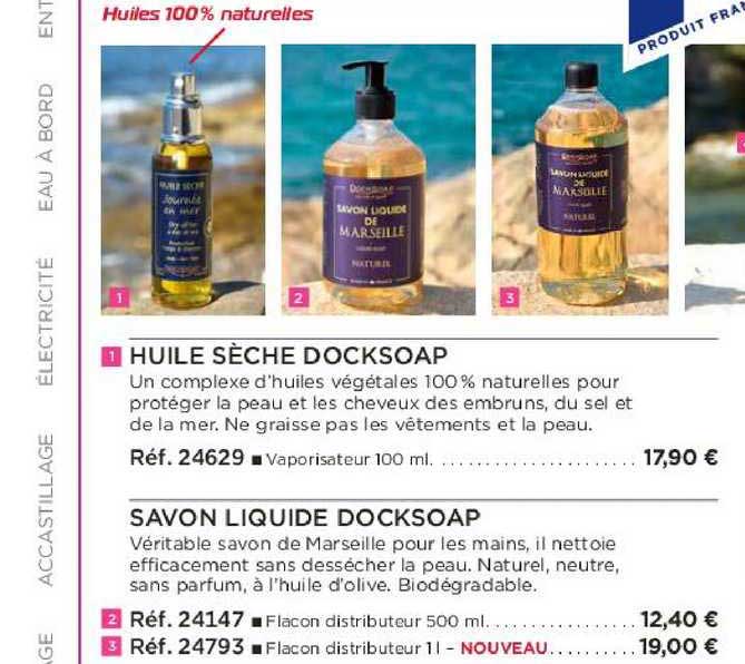 huile sèche docksoap savon liquide docksoap
