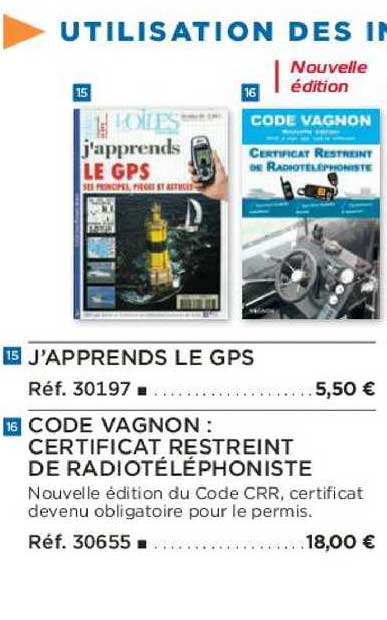 j'apprends le gps code vagnon : certificat restreint de radiotéléphoniste