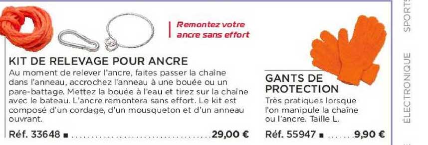 kit de relevage pour ancre gants de protection