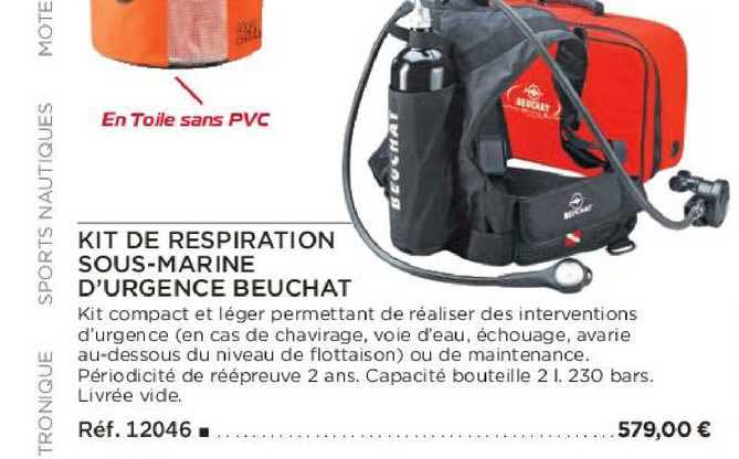 kit de respiration sous-marine d'urgence beuchat