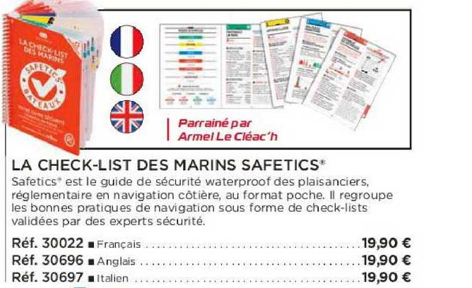 la check-list des marins safetics