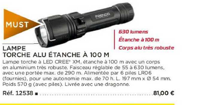 Lampe Torche Alu étanche A 100 M