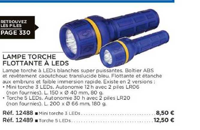 lampe torche flottante à leds