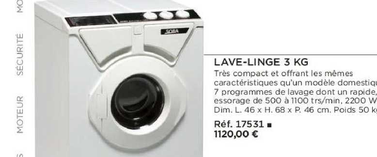 lave-linge 3 kg