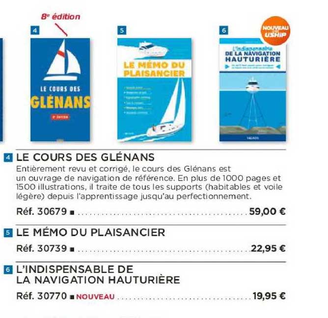 le cours des glénans le mémo du plaisancier l'indispensable de la navigation hauturière