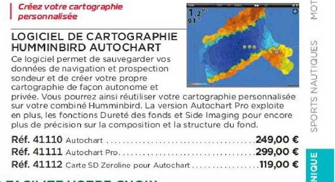 logiciel de cartographie humminbird autochart