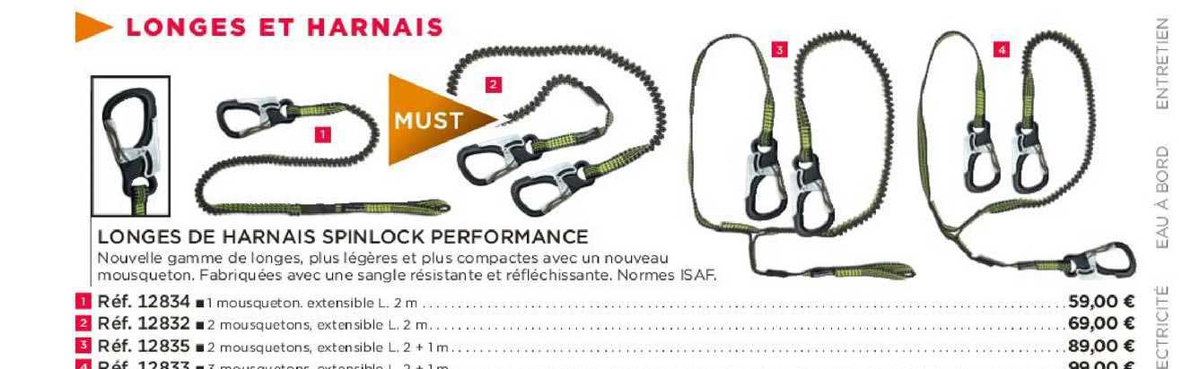 longes de harnais spinlock performance