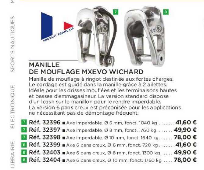 manille de mouflage mxevo wichard
