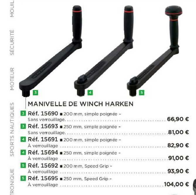 manivelle de winch harken