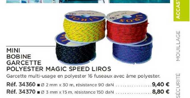 mini bobine garcette polyester magic speed liros
