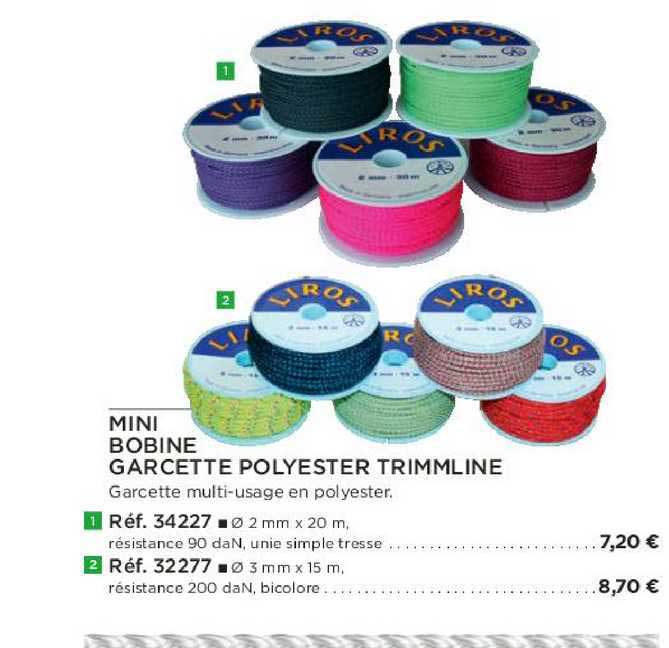 mini bobine garcette polyester trimmline