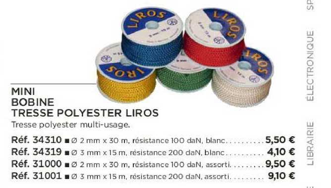 mini bobine tresse polyester liros