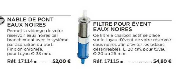 nable de pont eaux noires filtre pour évent eaux noires