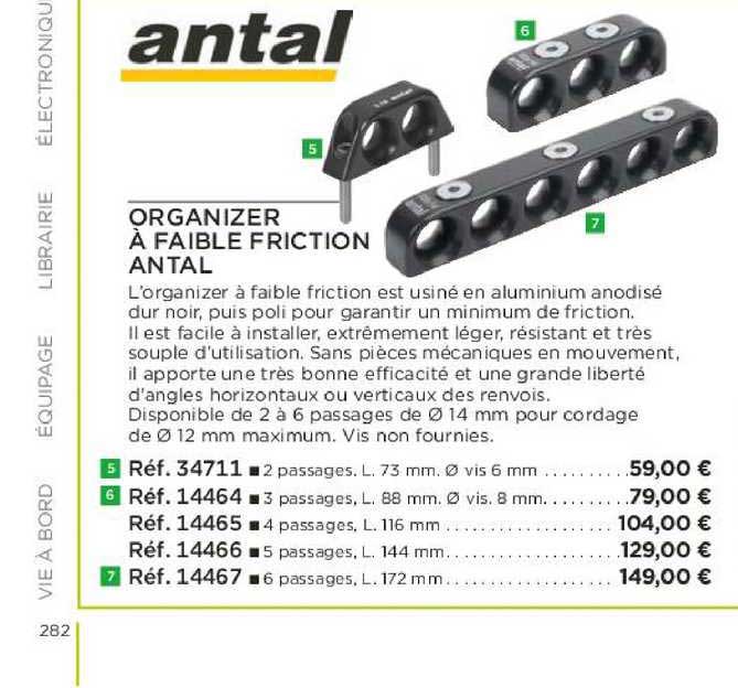 organizer à faible friction antal