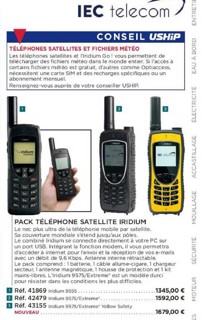 pack téléphone satellite iridium