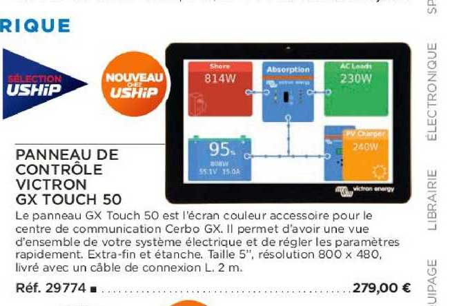 panneau de contrôle victron gx touch 50