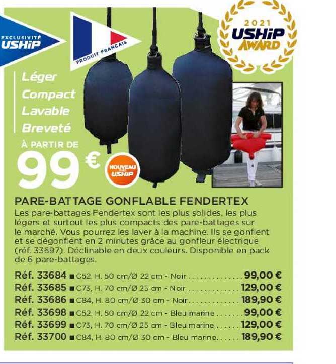 pare-battage gonflable fendertex
