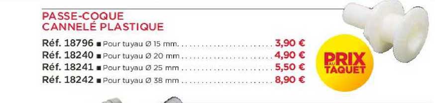 passe-coque cannelé plastique
