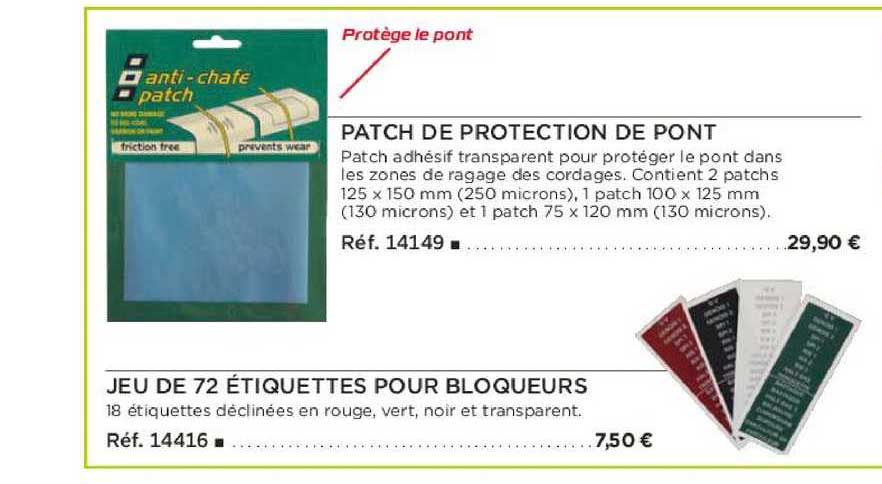 patch de protection de pont jeu de 72 étiquettes pour bloqueurs