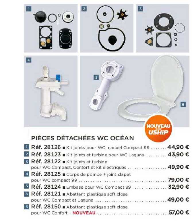 pièces détachées wc océan