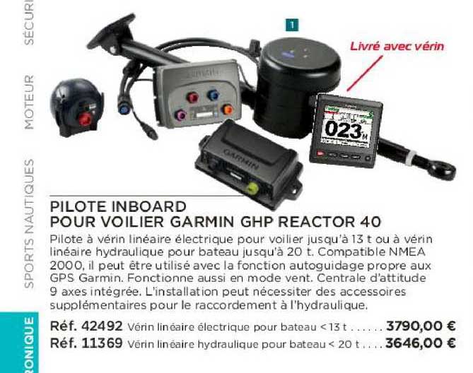 pilote inboard pour voilier garmin ghp reactor 40