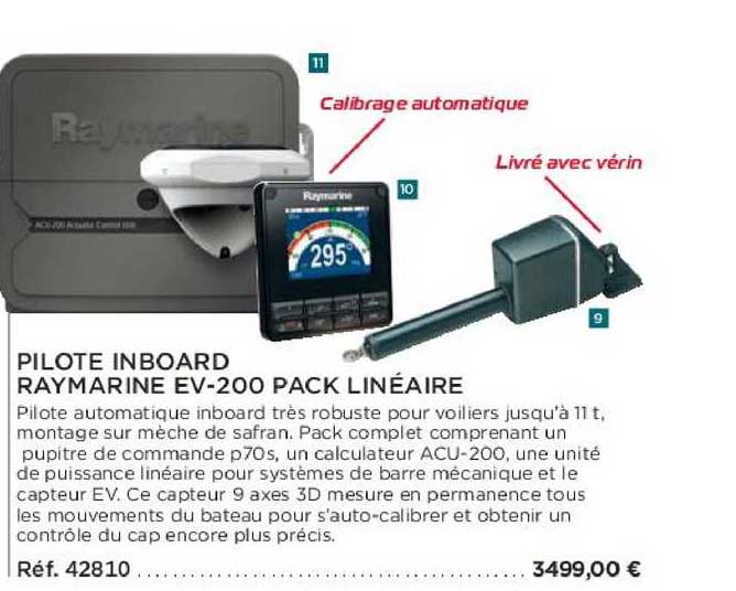 pilote inboard raymarine ev-200 pack linéaire