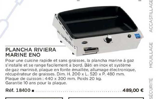 Plancha Riviera Marine Eno