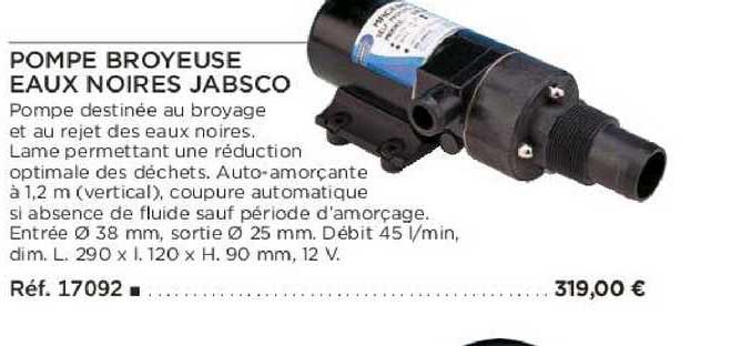 pompe broyeuse eaux noires jabsco