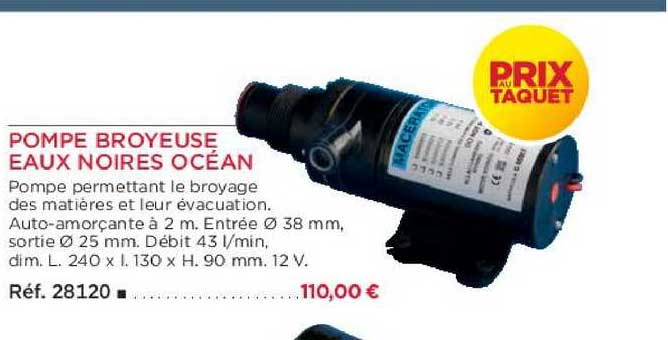 pompe broyeuse eaux noires océan