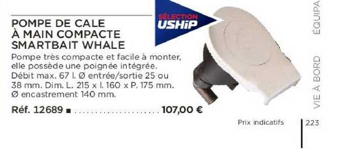 pompe de cale à main compacte smartbait whale