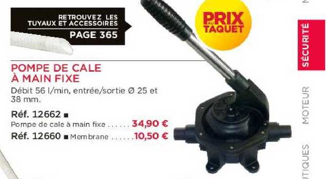 pompe de cale à main fixe