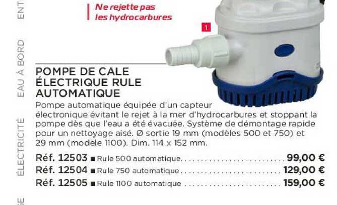 pompe de cale électrique rule automatique