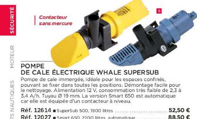 pompe de cale électrique whale supersub