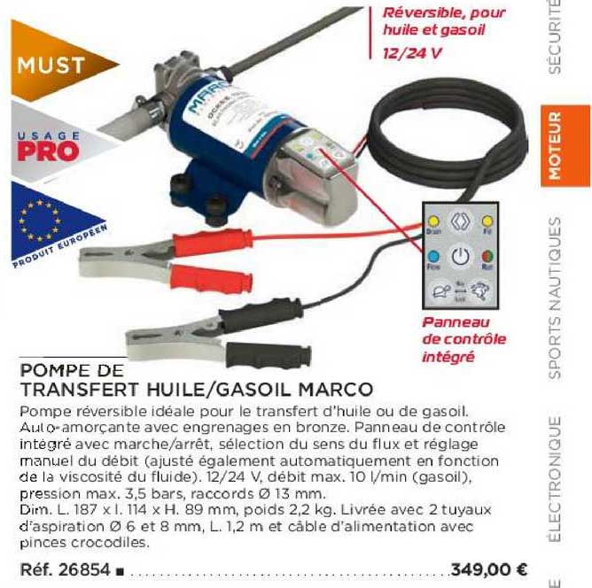 pompe de transfert huile gasoil marco
