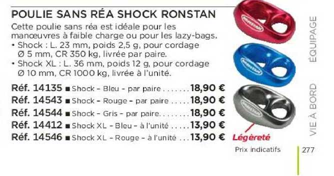 poulie sans réa shock ronstan