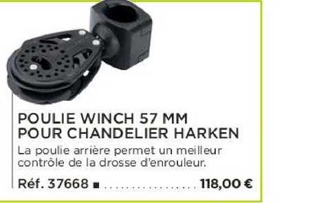 poulie winch 57 mm pour chandelier harken
