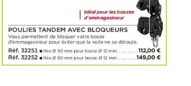 poulies tandem avec bloqueurs