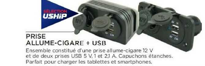 prise allume-cigare + usb