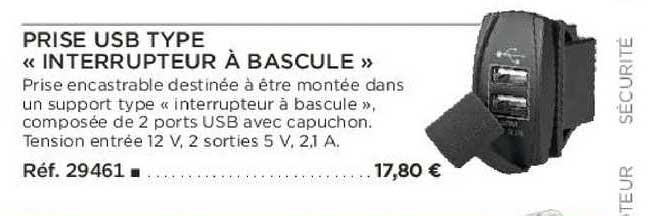 prise usb type «interrupteur à bascule»